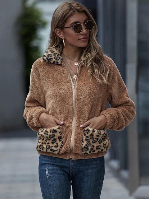 Leopard Print Fluffy Coat