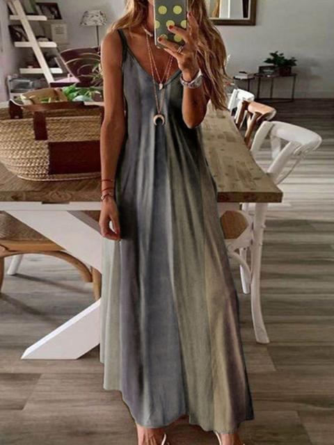 Gradient V-neck Maxi Dress