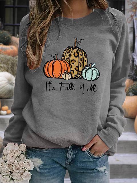 Halloween Pumpkin Print Raglan Sleeve Tops