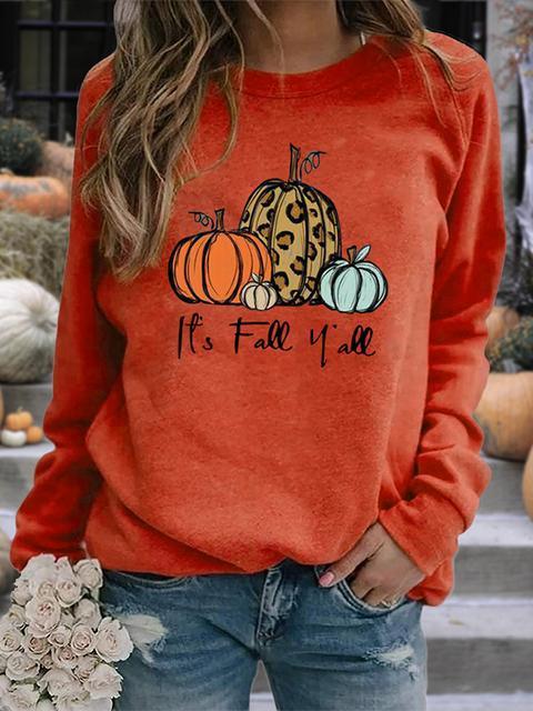 Halloween Pumpkin Print Raglan Sleeve Tops