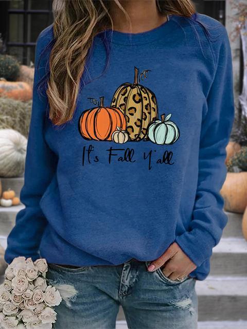 Halloween Pumpkin Print Raglan Sleeve Tops