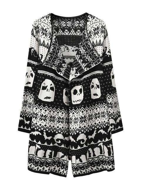 Halloween Skull Knitted Cardigan