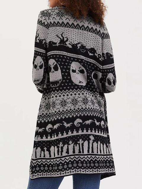 Halloween Skull Knitted Cardigan