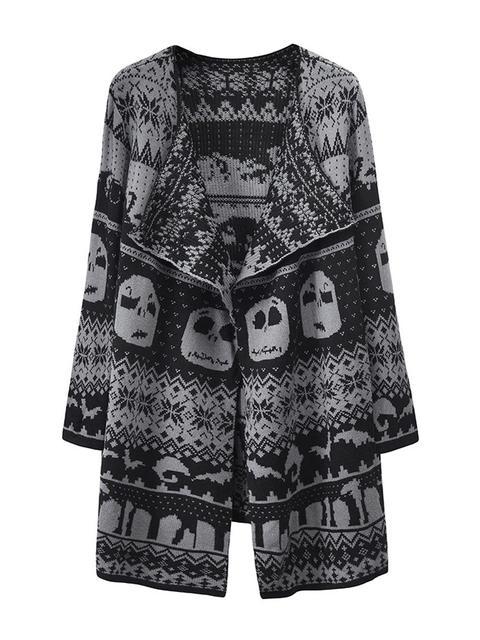 Halloween Skull Knitted Cardigan