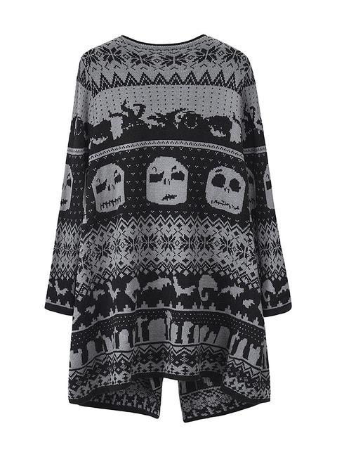 Halloween Skull Knitted Cardigan