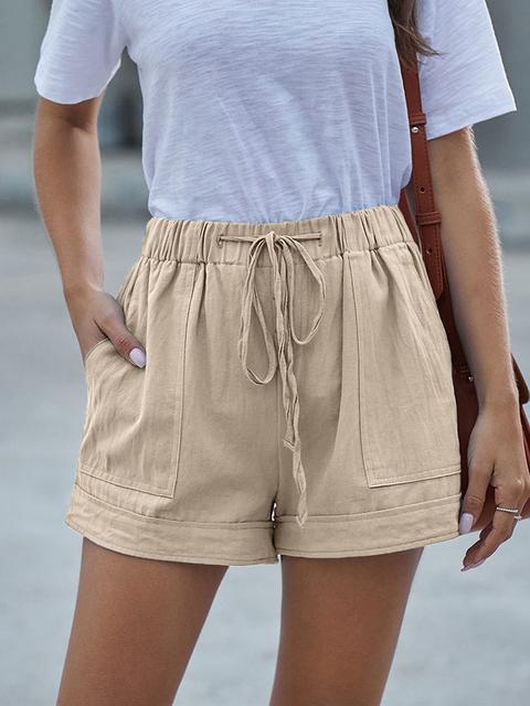 High Waist Lace-Up Shorts