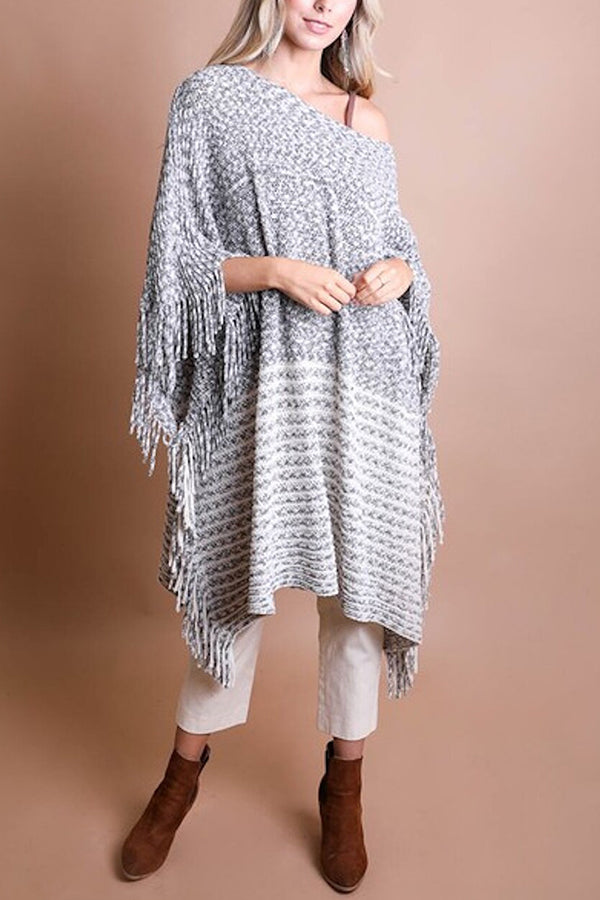 Sweet And Innocent Chenille Poncho Top