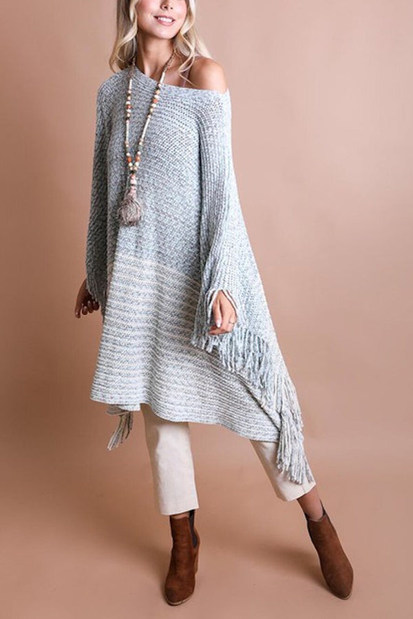 Sweet And Innocent Chenille Poncho Top