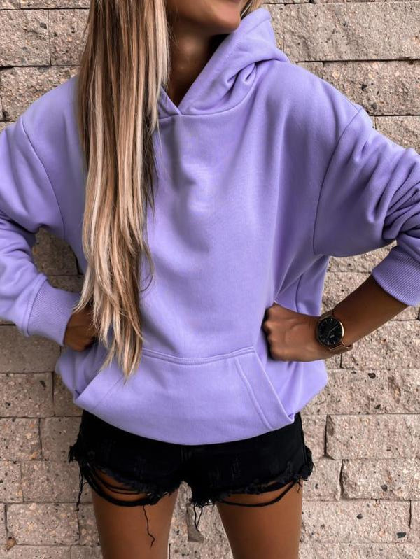 Women's Hoodies Long Sleeve Solid Pocket Hedging Hoodies