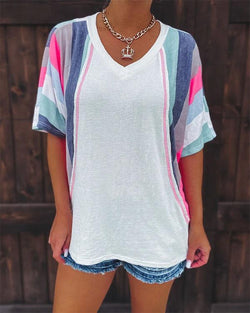 Beach Stripe Sleeve Top