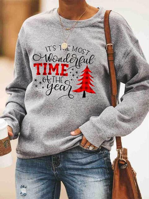 Leopard Plaid Print Christmas Sweatshirt