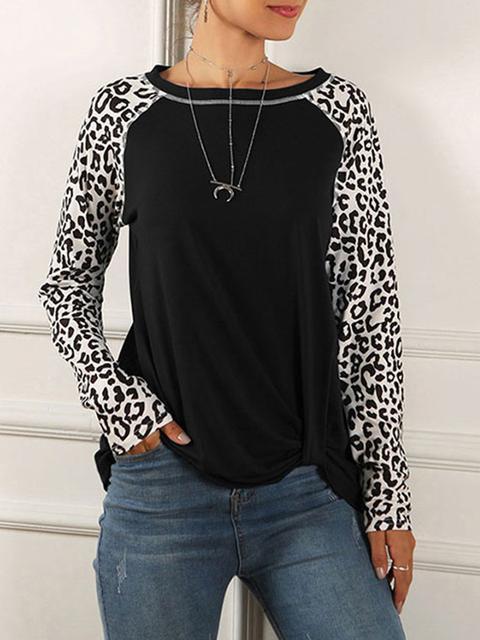 Long Sleeve leopard Printed Tops