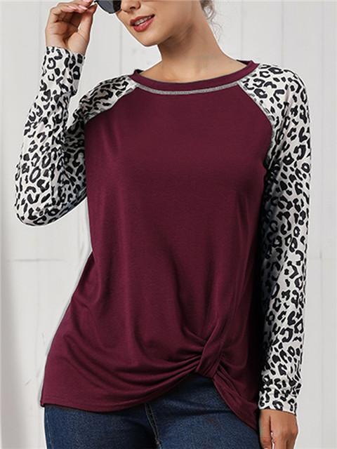 Long Sleeve leopard Printed Tops