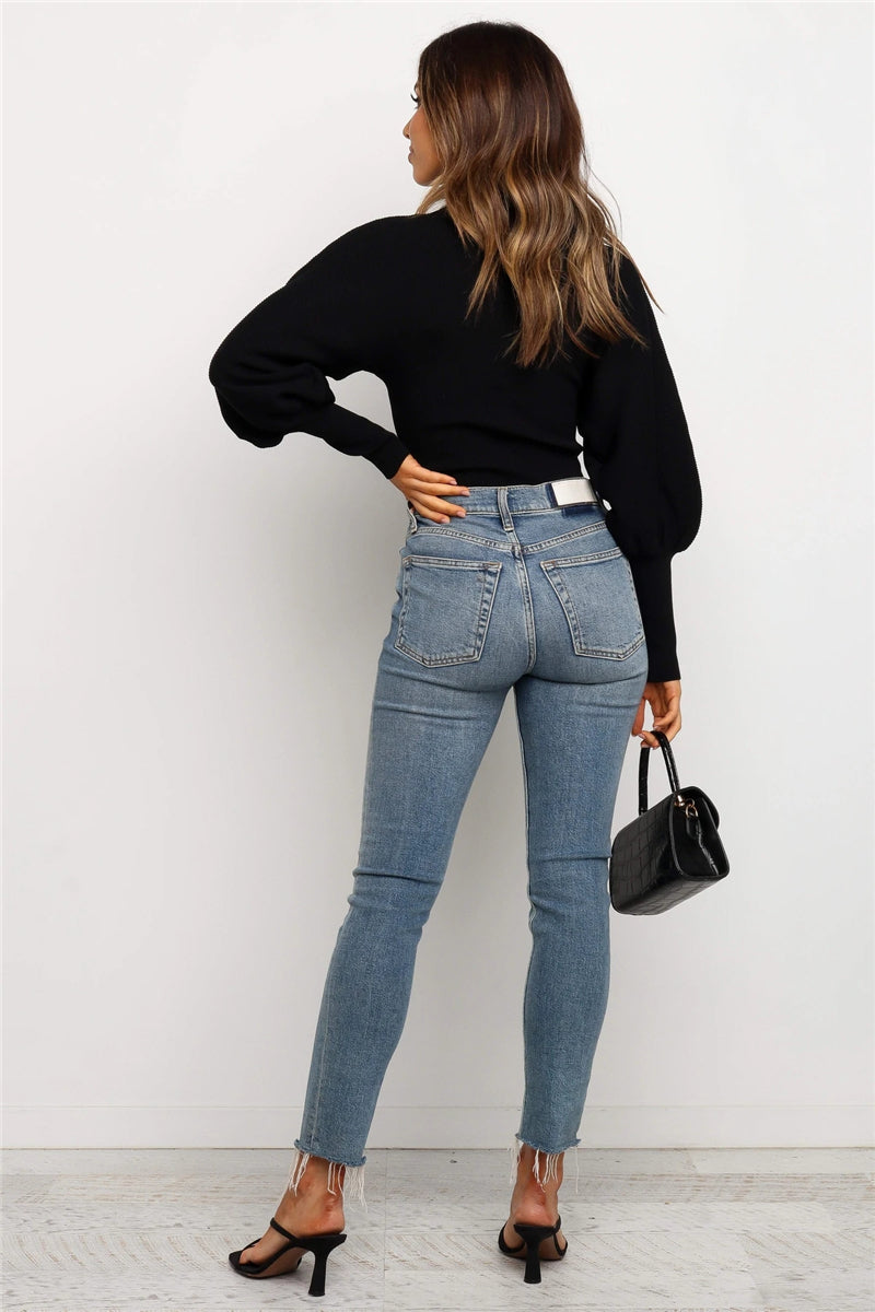 Turtleneck Sweater Casual Long Sleeve Slim Fit Knit Tops