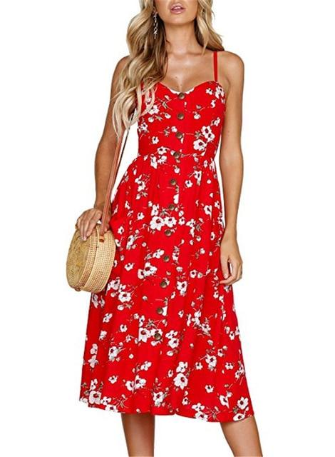 Boho Sexy Floral Midi Dress