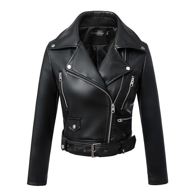 BLACK FAUX LEATHER JACKET