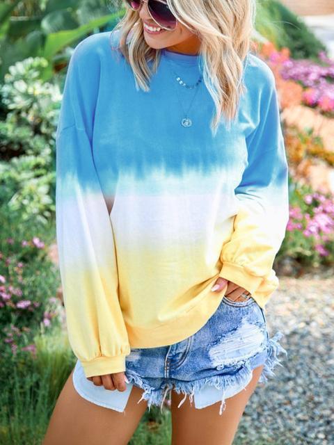 Rainbow Gradient Print Sweatshirt