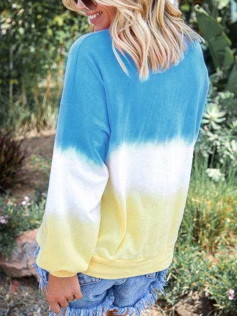 Rainbow Gradient Print Sweatshirt