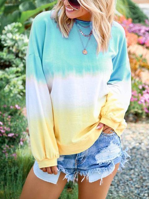 Rainbow Gradient Print Sweatshirt