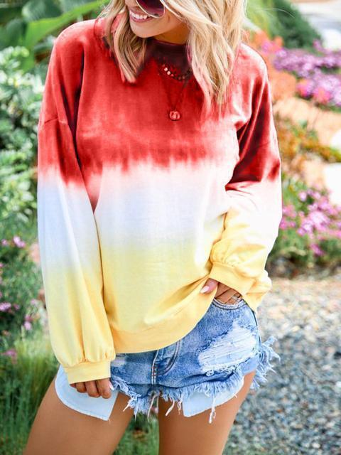 Rainbow Gradient Print Sweatshirt