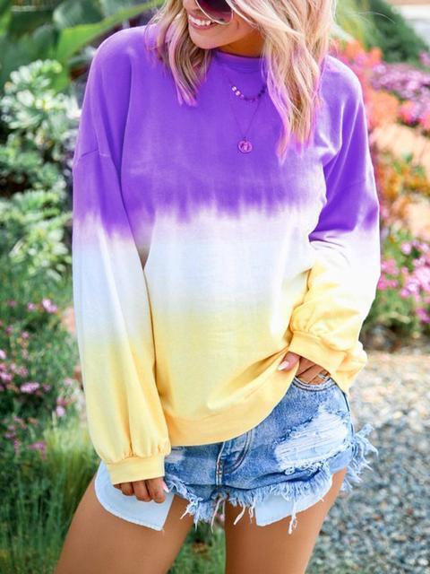 Rainbow Gradient Print Sweatshirt