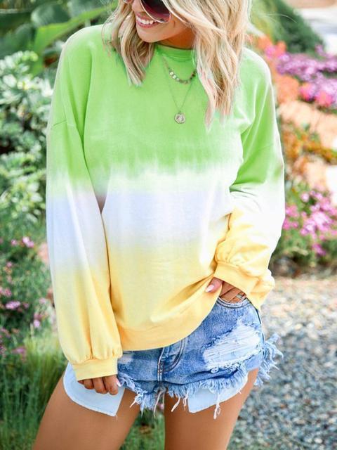 Rainbow Gradient Print Sweatshirt