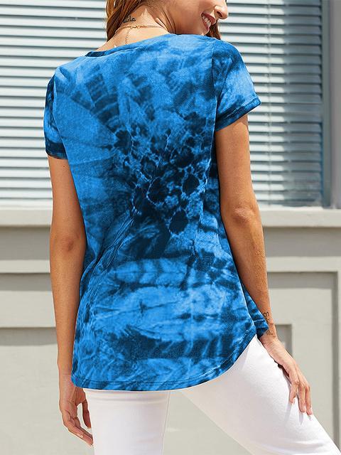 Short Sleeve Tie-Dye Print T-shirt