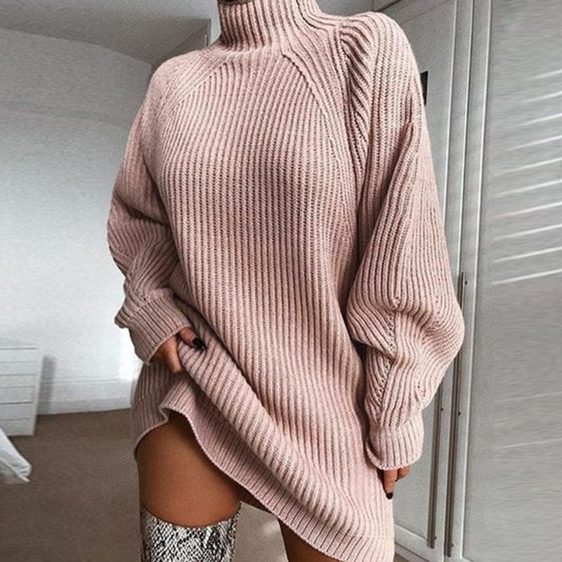 Soft Mock Neck Sweater Dress