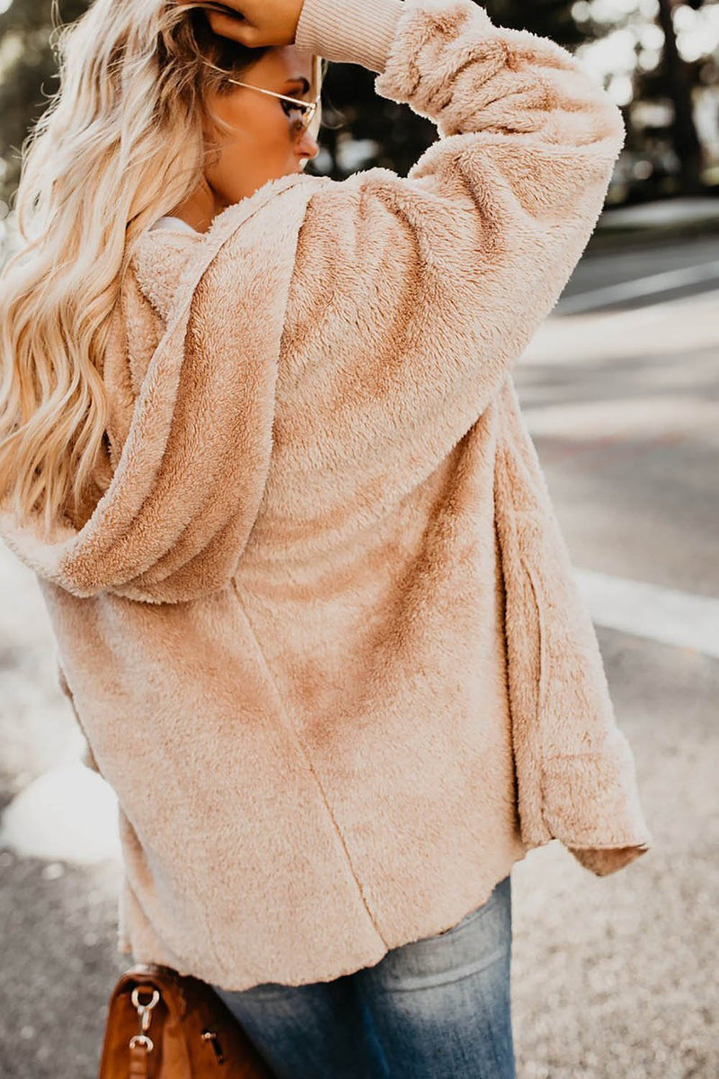 Cozy Pocketed Hooded Cardigan Coat - Landing Closet