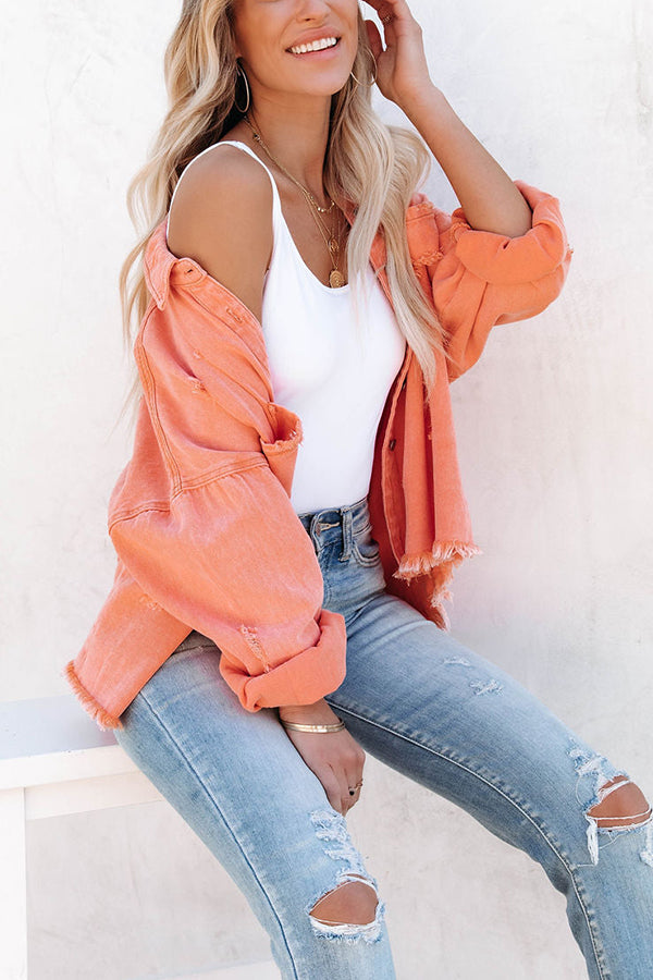 Let's Rock It Distressed Denim Jacket