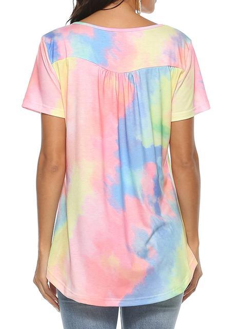 Tie-dye Print Button UP Tops