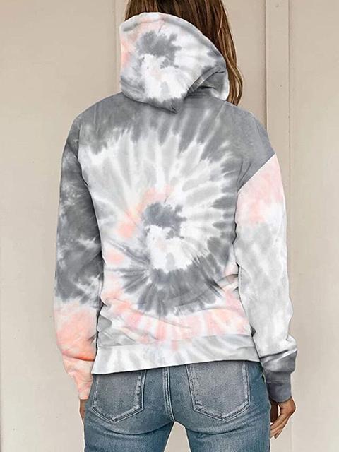 Tie-dye Print Hooded Sweatshirt With Pocket