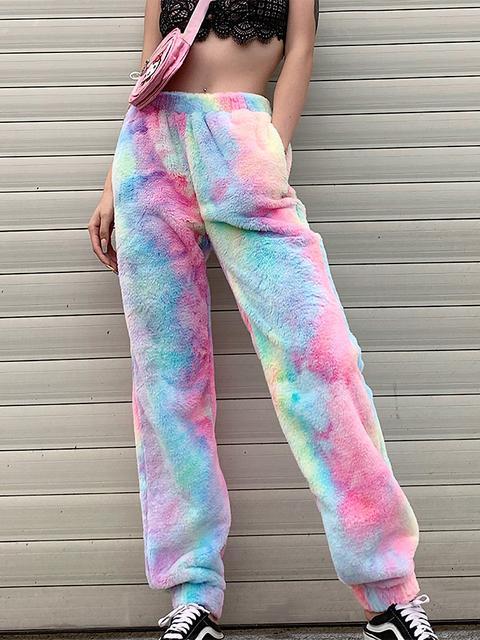 Tie-dye Print Plush Pullover