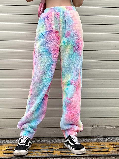 Tie-dye Print Plush Pullover