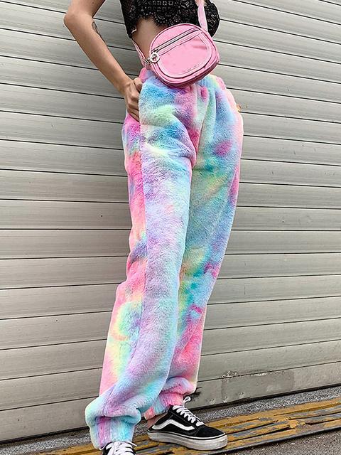 Tie-dye Print Plush Pullover