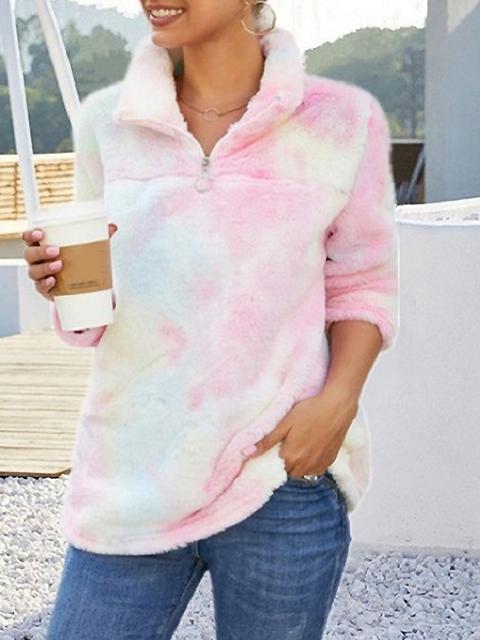 Tie-dye Print Plush Pullover