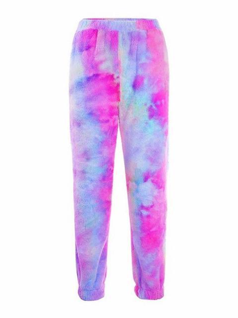 Tie-dye Print Plush Pullover