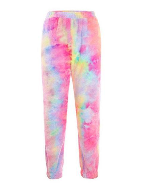 Tie-dye Print Plush Pullover