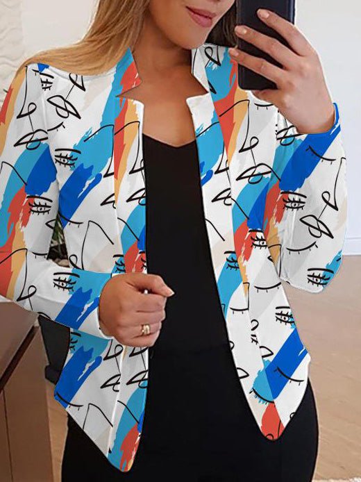 Women's Blazers Casual Printed Long Sleeve Small Blazers