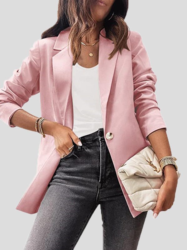 Women's Blazers Casual Solid Lapel Slim Fit Long Sleeve Blazer