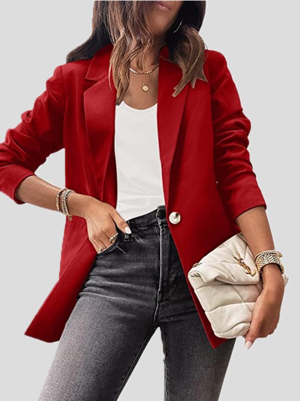 Women's Blazers Casual Solid Lapel Slim Fit Long Sleeve Blazer