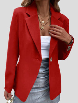 Women's Blazers Solid Lapel One Button Blazers