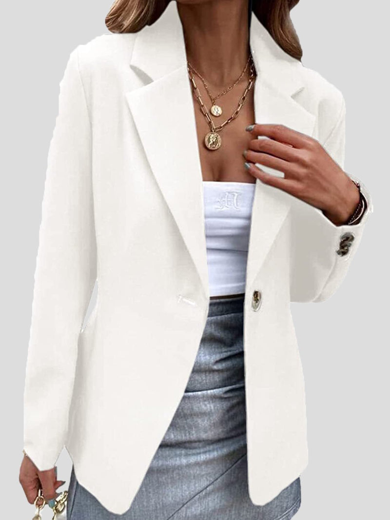 Women's Blazers Solid Lapel One Button Blazers