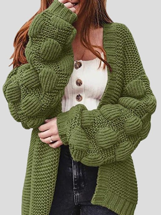 Women's Cardigans Loose Solid Cute Ball Sweater Cardigan