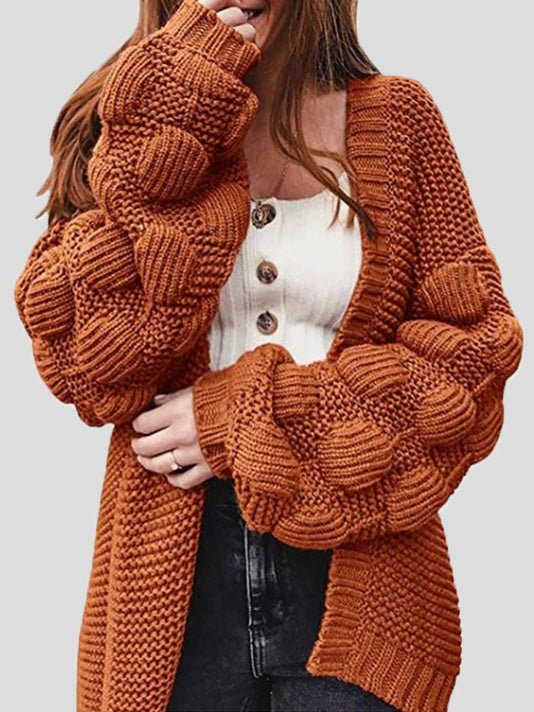 Women's Cardigans Loose Solid Cute Ball Sweater Cardigan