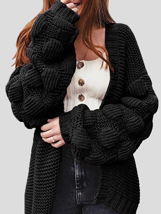 Women's Cardigans Loose Solid Cute Ball Sweater Cardigan