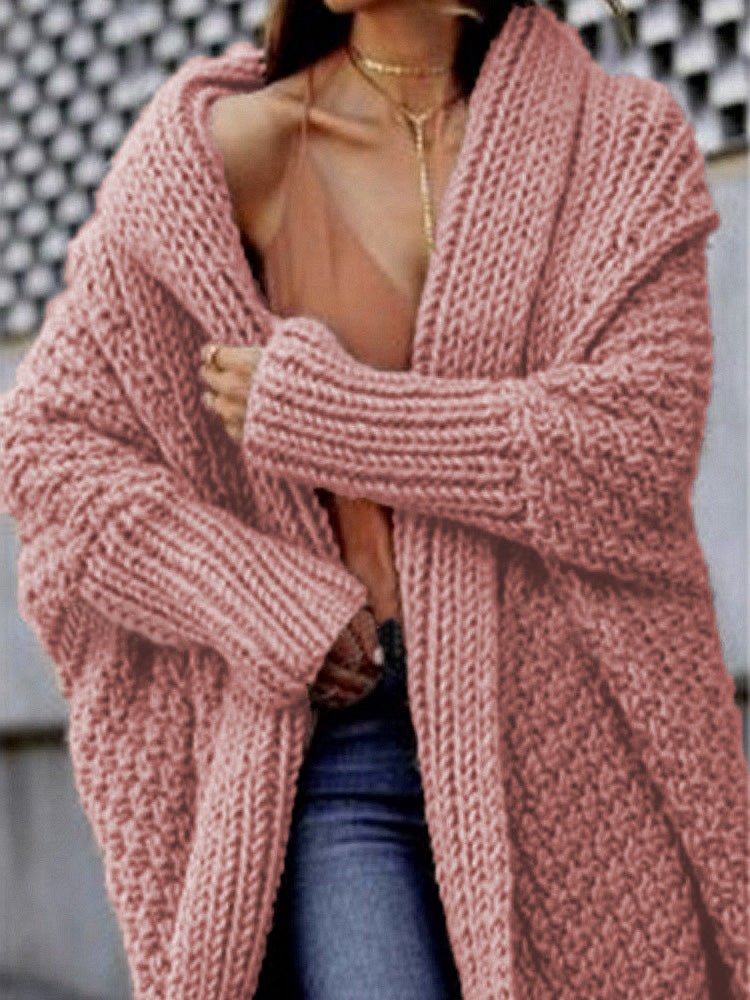 Women's Cardigans Loose Solid Knit Long Sweater Cardigan