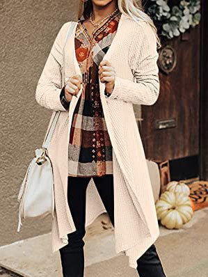 Women's Cardigans Solid Irregular Long Sleeve Cardigan