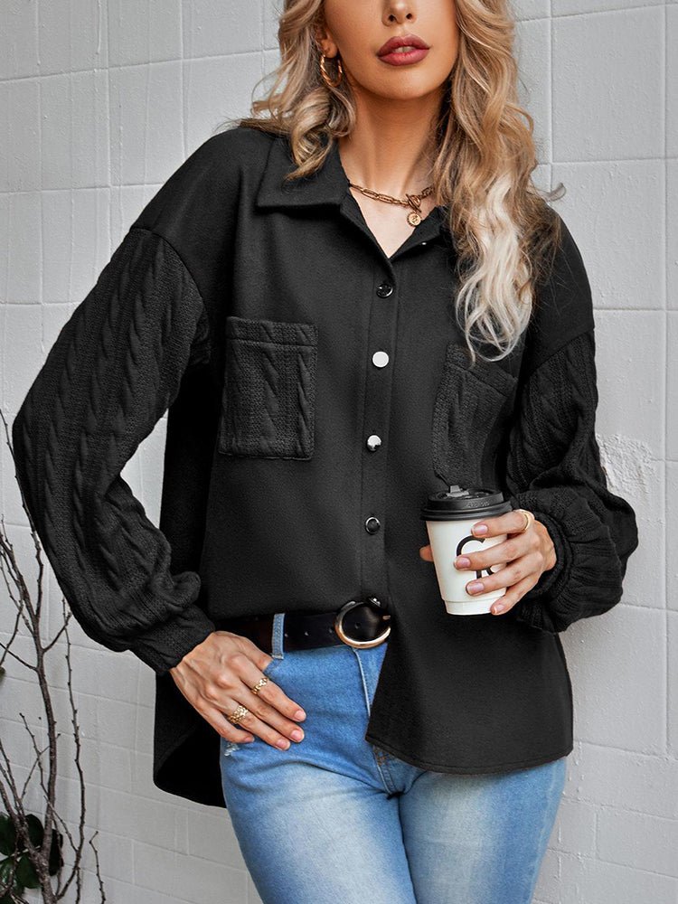 Women's Coats Fashion Single Breasted Knitting Long Sleeve Coat