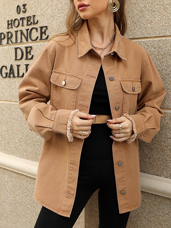 Women's Coats Long Sleeve Casual Loose Denim Coat